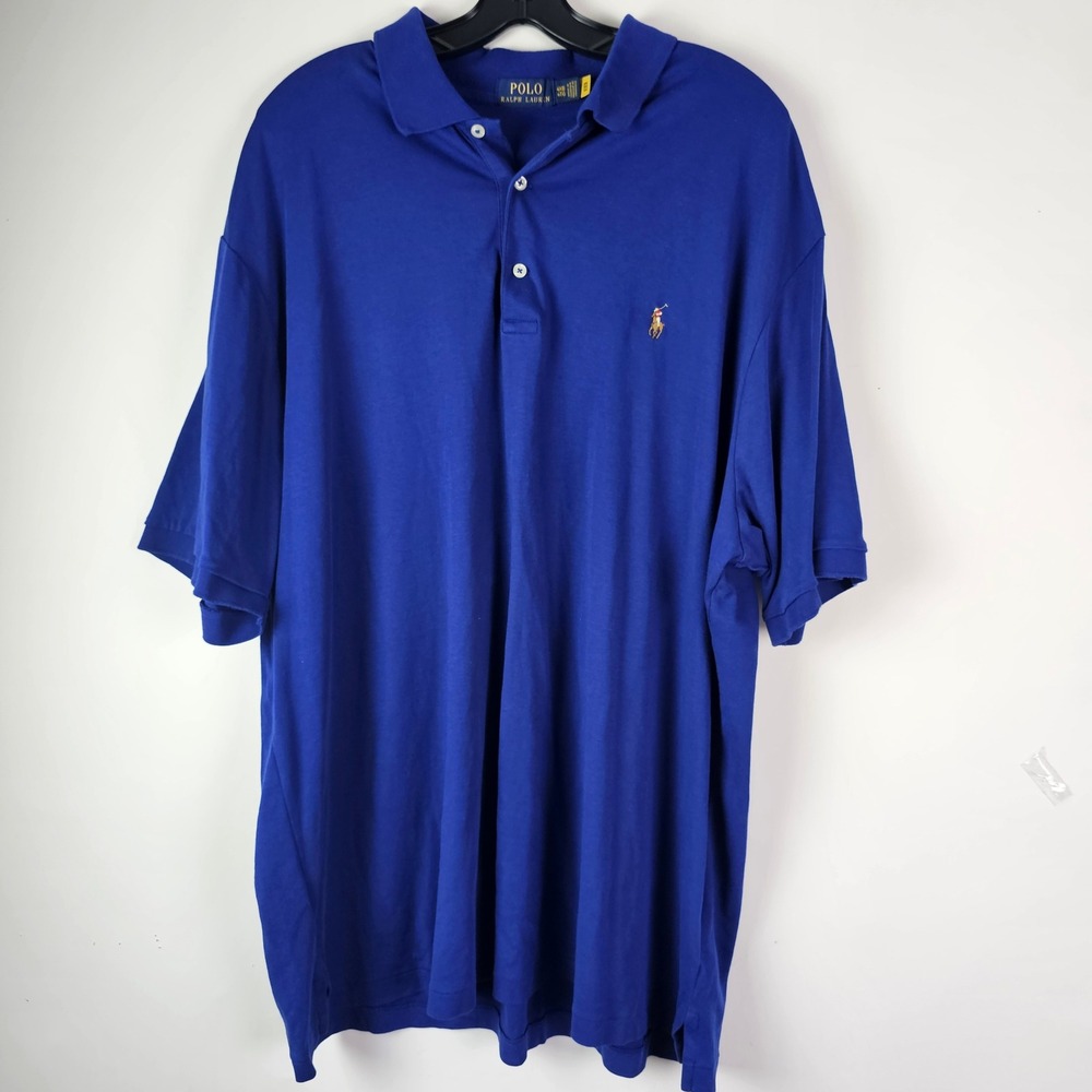 Polo Ralph Lauren Mens 4XB Royal Blue Short Sleeve Cotton Jersey Polo Shirt